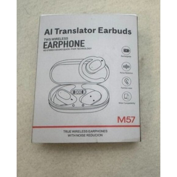 AI Translator Earbuds M57 TWS Wireless Earphone HD Stereo Sound Bluetooth - Picture 2 of 4